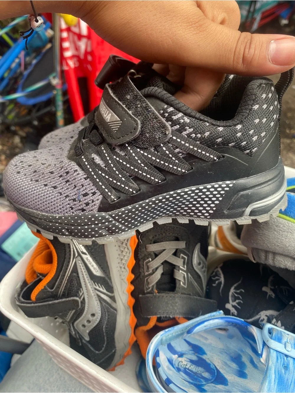 Saucony Kids Velcro Athletic Sneakers Bundle